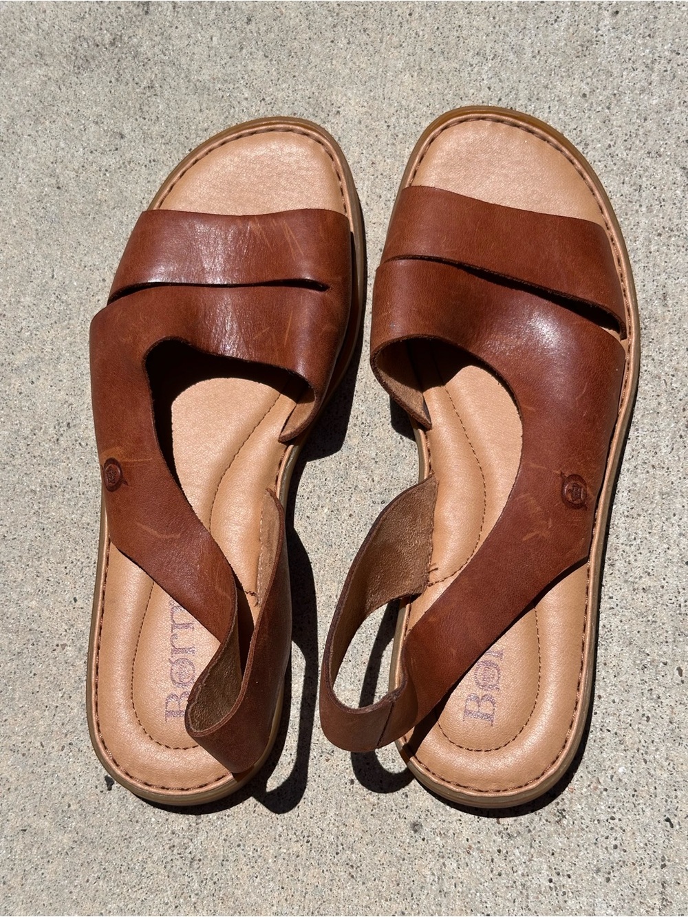 Born Inlet Slingback Sandals Women 10 M  Brown Leather Boho Comfort Flat B19 - Picture 10 of 12
